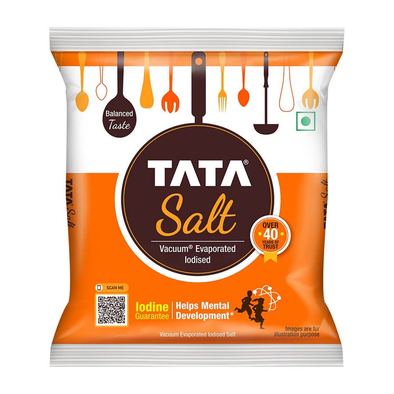 Tata Salt, 1 kg - (1000 grams pack) - 35.27 oz - India - Vacuum evaporated iodised salt - Vegetarian - Image 2